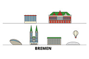 Germany, Bremen flat landmarks