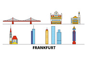 Germany, Frankfurt flat landmarks