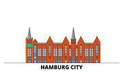 Germany, Hamburg City flat landmarks