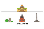 Germany, Karlsruhe flat landmarks