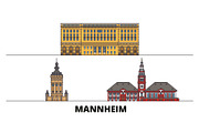 Germany, Mannheim flat landmarks