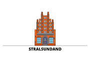 Germany, Stralsundand flat landmarks