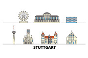 Germany, Stuttgart flat landmarks