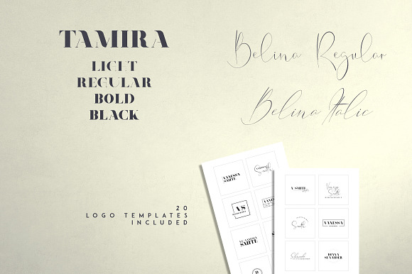 Belinda Tamira - Font duo + 20 Logos in Serif Fonts - product preview 1