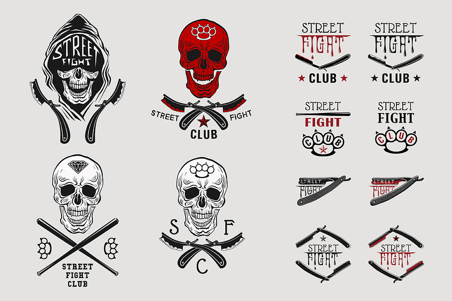Street fight club emblem. Set1 in Objects - product preview 8