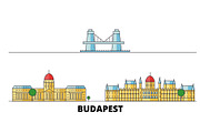 Hungary, Budapest flat landmarks