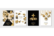 Easter black and gold posters