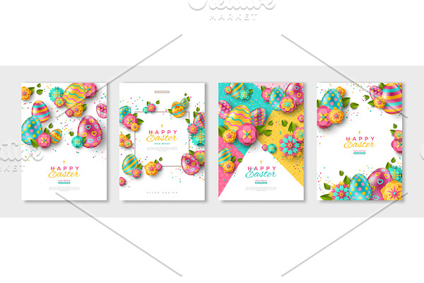 Easter posters or flyers set