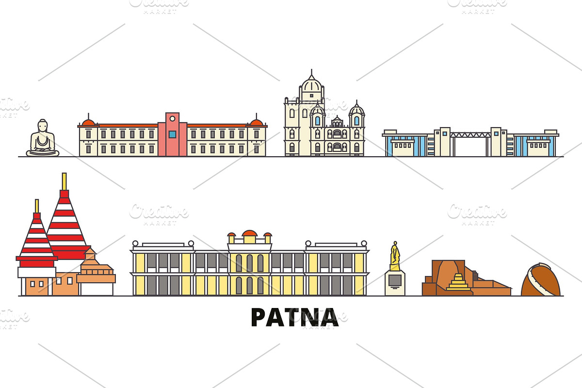 India, Patna flat landmarks vector in Illustrations - product preview 8