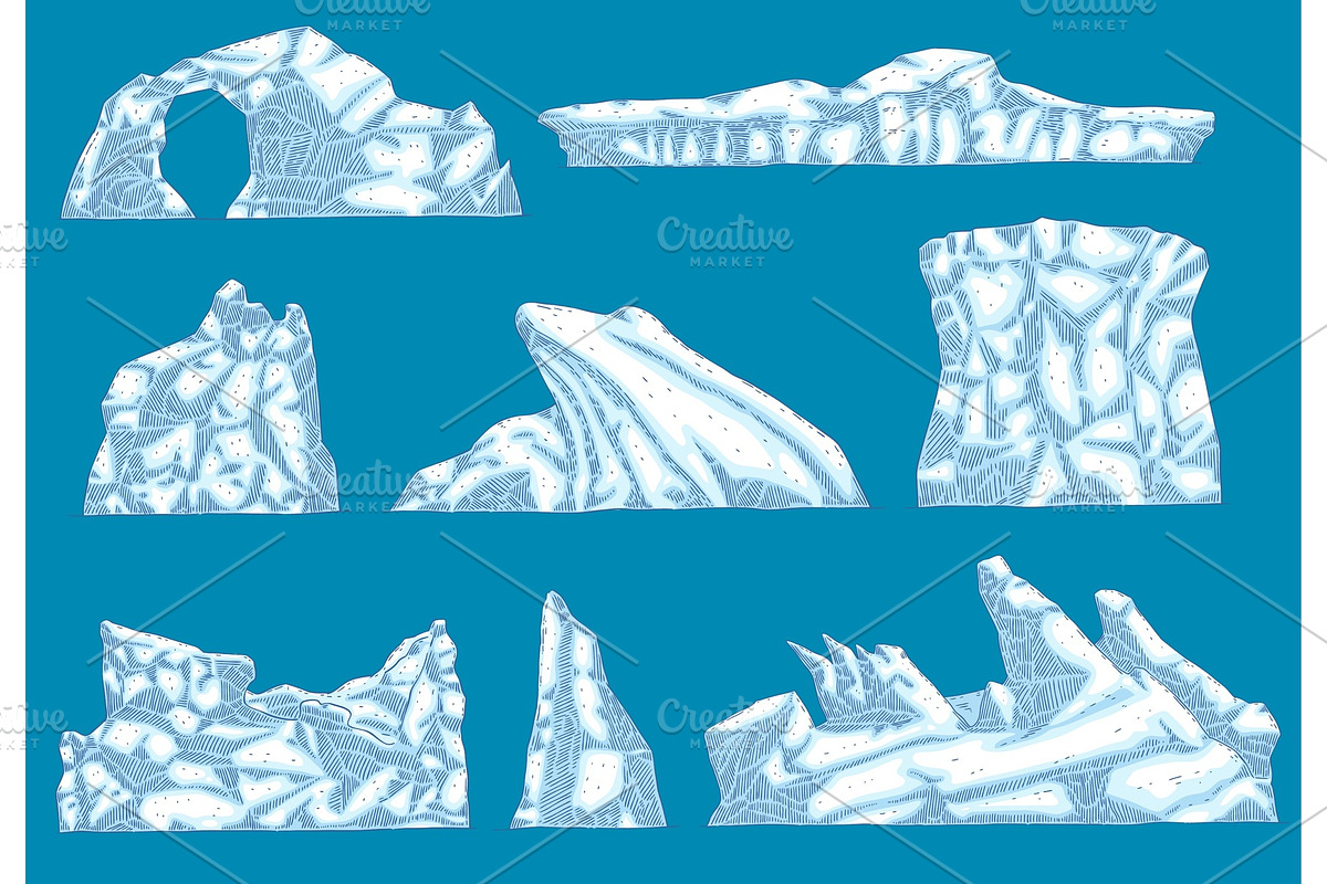 Vector ice hummock polar ice in Illustrations - product preview 8