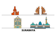 Indonesia, Surabaya flat landmarks