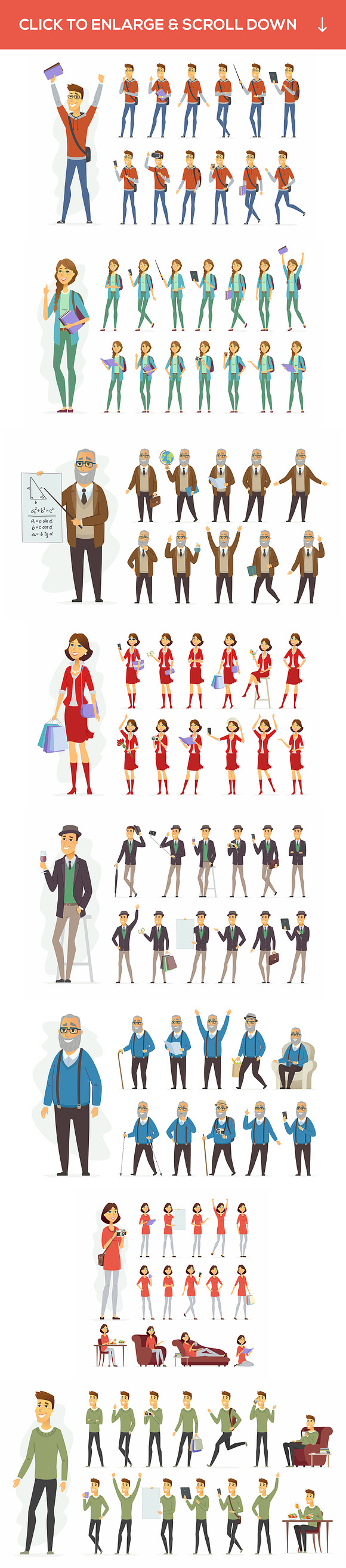 Big Cartoon People Character Kit in Illustrations - product preview 1