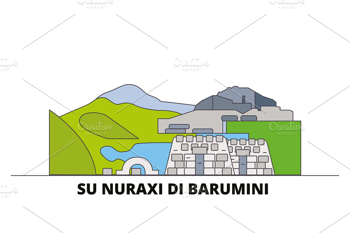 Italy, Barumini, Su Nuraxi Di in Illustrations - product preview 8
