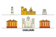 Italy, Cagliari flat landmarks