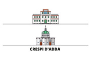 Italy, Crespi D'adda flat landmarks