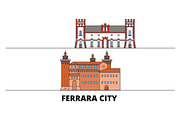 Italy, Ferrara City flat landmarks