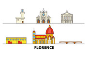 Italy, Florence flat landmarks