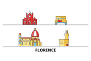 Italy, Florence City flat landmarks