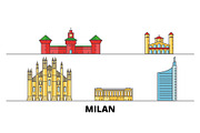 Italy, Milan City flat landmarks