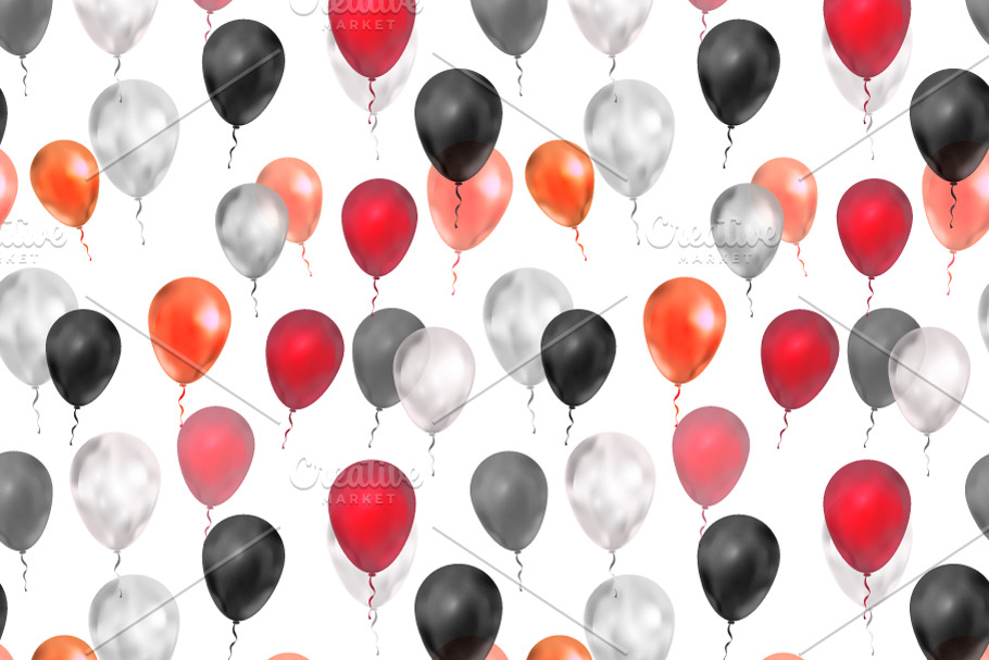 Red, silver and black balloons