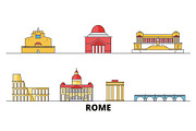 Italy, Rome City flat landmarks