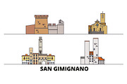 Italy, San Gimignano flat landmarks