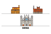 Italy, Siena flat landmarks vector