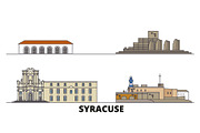 Italy, Syracuse flat landmarks
