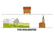 Italy, The Dolomites flat landmarks