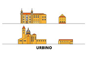 Italy, Urbino City flat landmarks