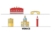 Italy, Venice City flat landmarks