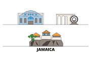 Jamaica flat landmarks vector