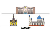 Kazakhstan, Almaty flat landmarks