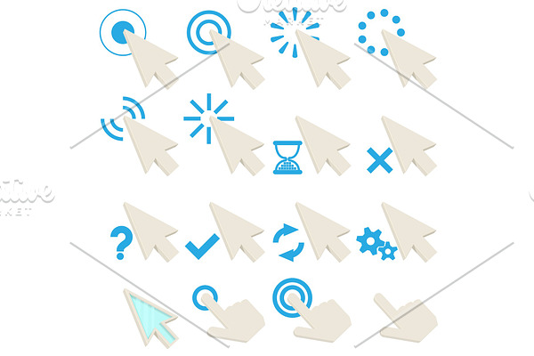 Click symbols icons set, cartoon