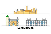 Luxembourg flat landmarks vector