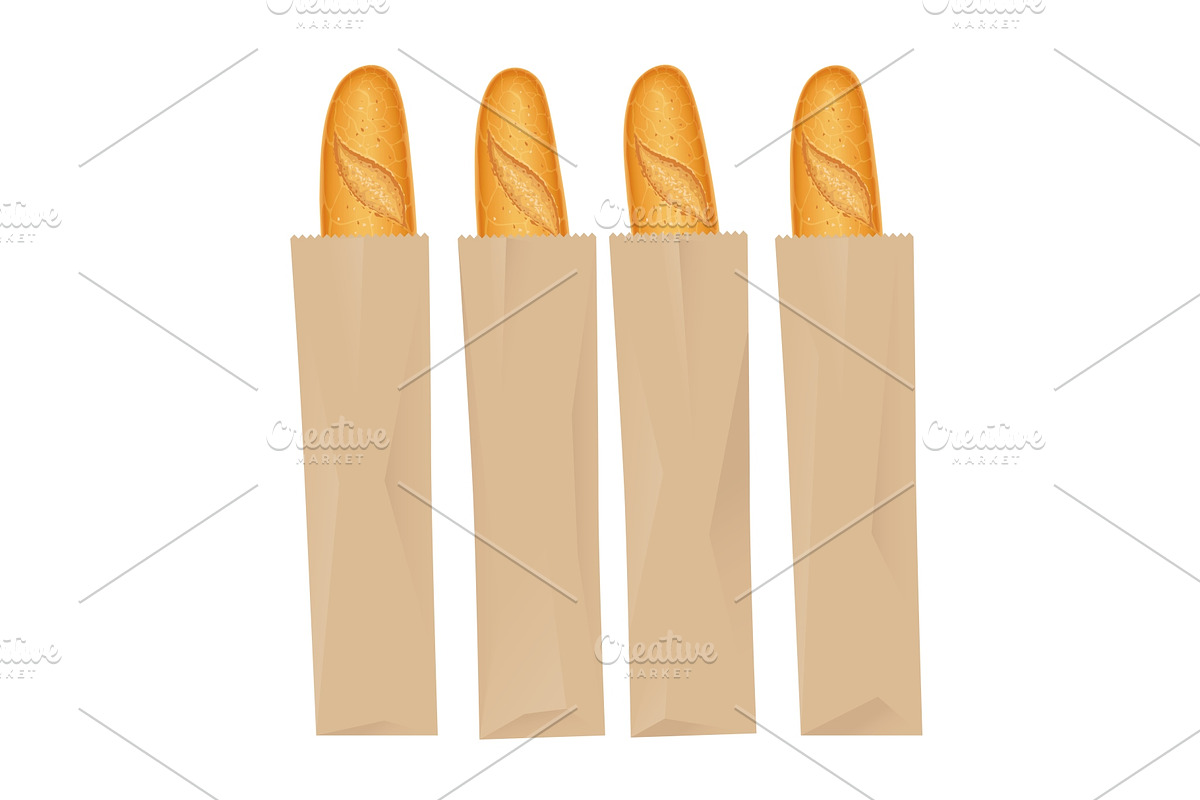 French baguette bread. Fresh baking. in Illustrations - product preview 8