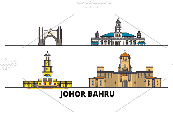 Malaysia, Johor Bahru flat landmarks