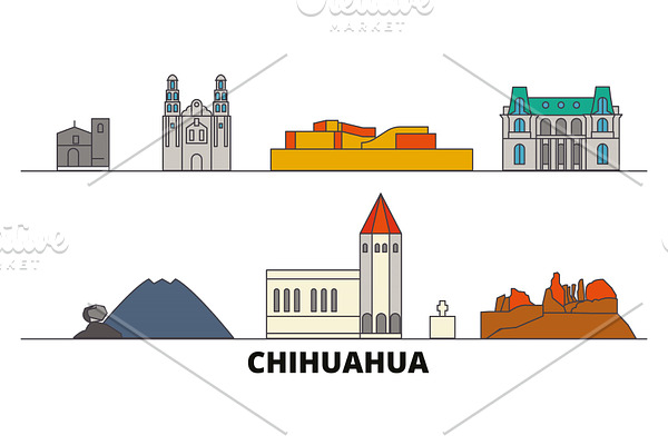 Mexico, Chihuahua flat landmarks