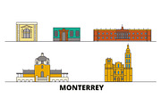 Mexico, Monterrey flat landmarks
