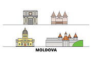 Moldova flat landmarks vector
