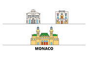 Monaco flat landmarks vector