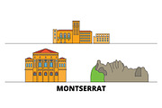 Montserrat flat landmarks vector