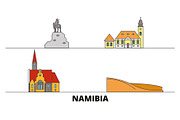 Namibia flat landmarks vector