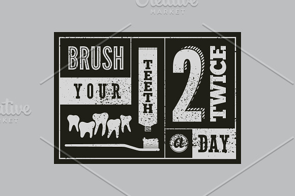 Typographic vintage dental posters. in Illustrations - product preview 3