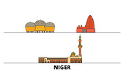 Niger flat landmarks vector