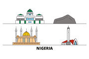 Nigeria flat landmarks vector