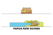 Papua New Guinea flat landmarks