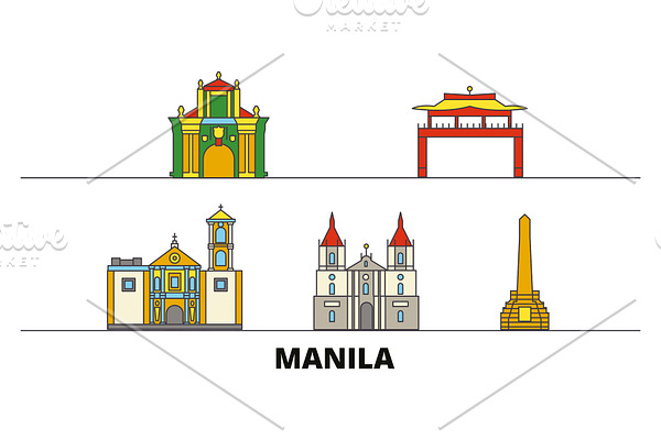 Philippines, Manila flat landmarks