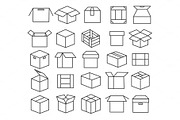 Box packaging line icons