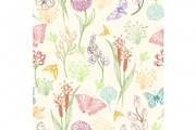 Wildflower sketch pattern
